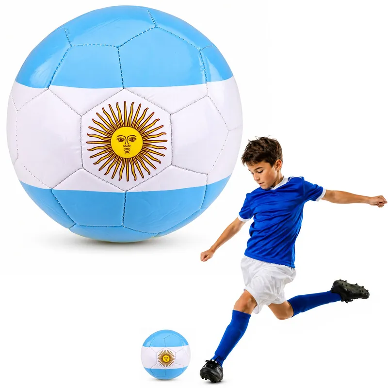 Piłka Nożna Treningowa Do Nogi Na Trawę Boisko Barwy Argentyny 22cm R.5