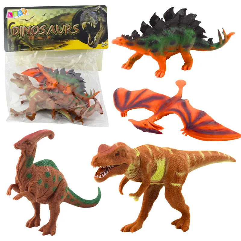 Zestaw Figurki Dinozaurów T-Rex Pteranodon Stegosaurus Parasaurolophus 4szt