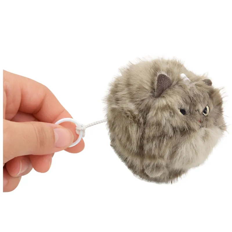 Pluszowy Kotek Z Kręcącym Ogonkiem Dźwięki Piszczenia Brelok 9 cm - Brązowy