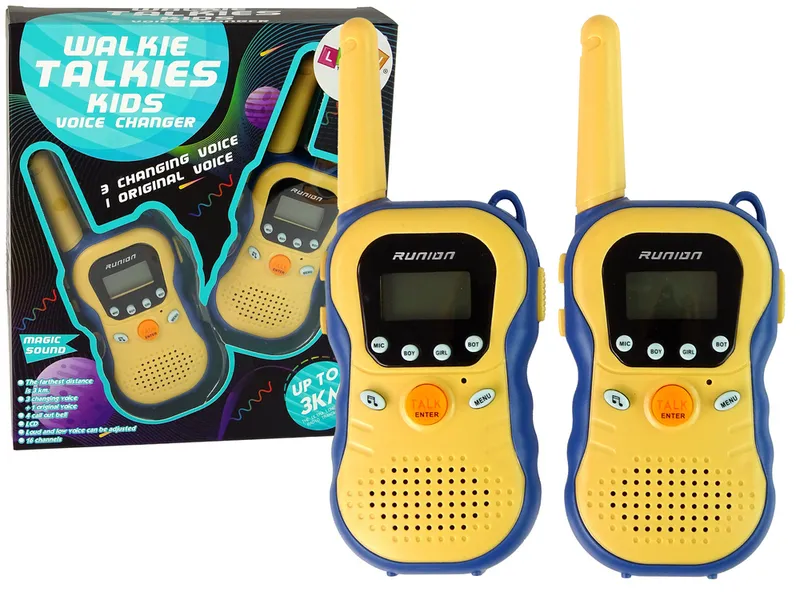 Zestaw Walkie Talkies Krótkofalówki Dla Dzieci 2 szt. ST - Żółte