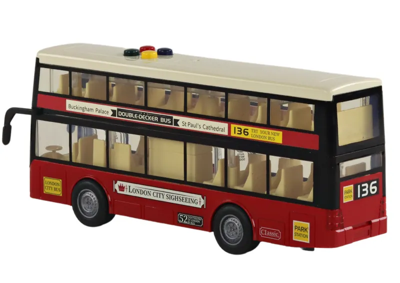 Autobus Piętrowy Miejski Światła Dźwięki 1:16 - Czerwony