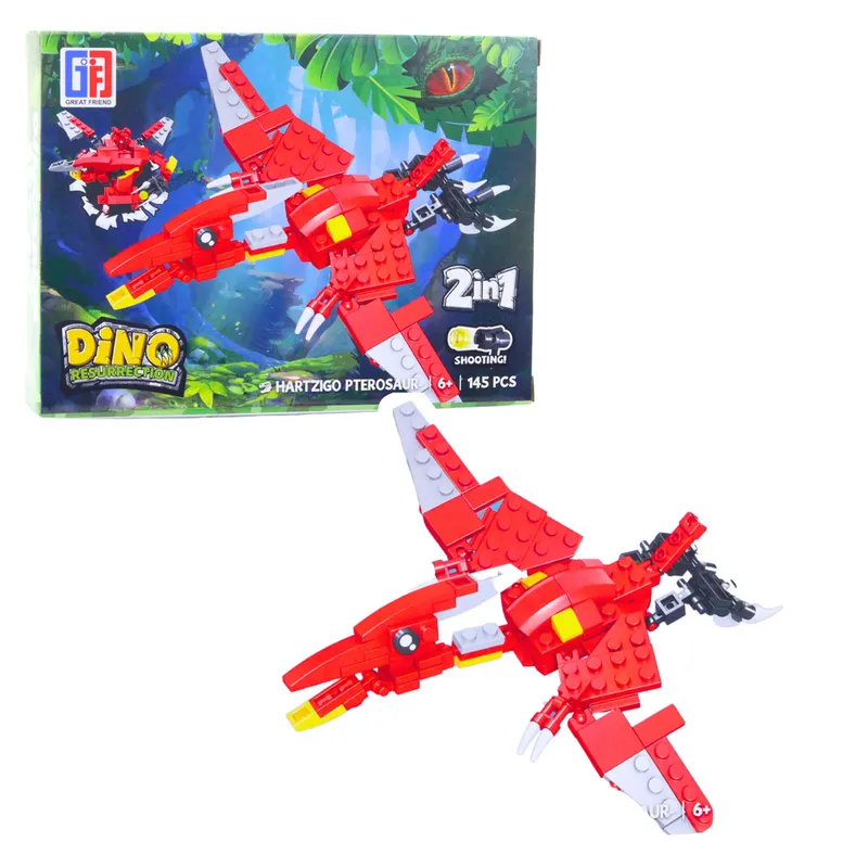 Klocki Konstrukcyjne Zestaw Dinozaur Robot 2w1 145-161 el. Mix