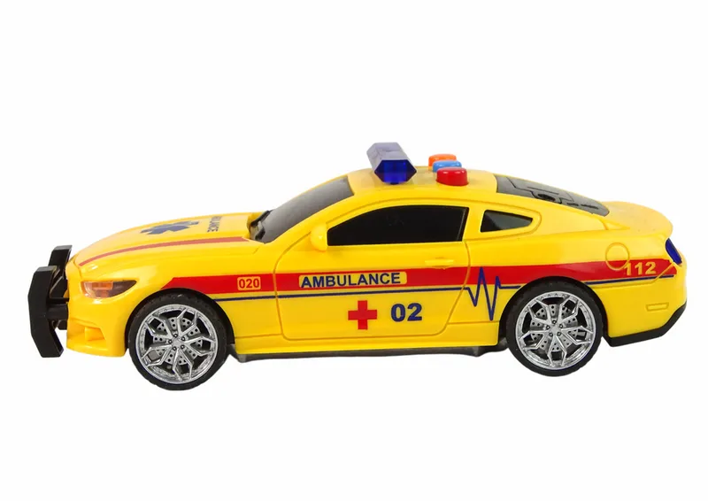 Sportowe Auto Ambulans Światła Dźwięk Napęd - Żółty