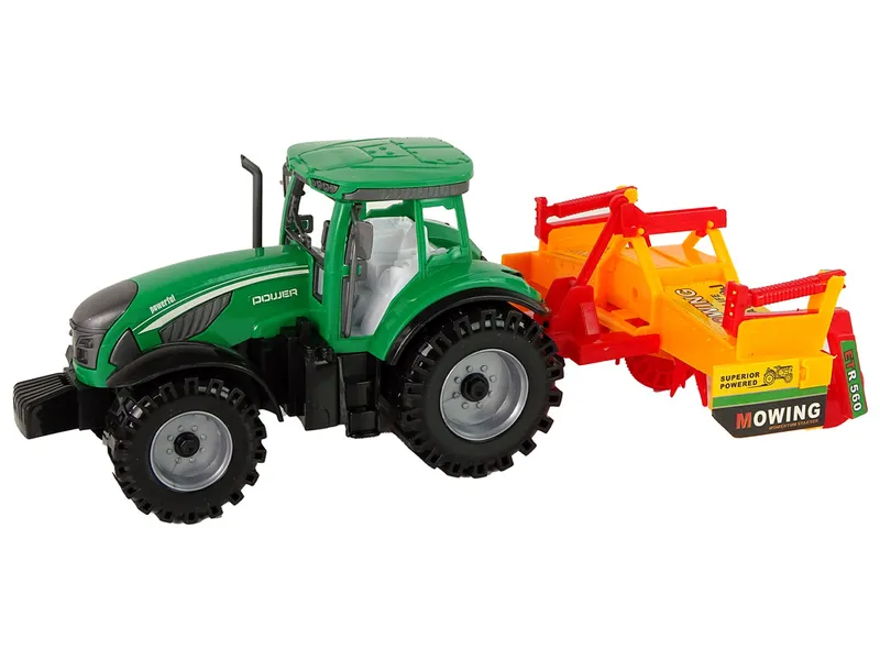 Traktor Z Pomarańczowym Kultywatorem Napęd Dla Dzieci - Zielony