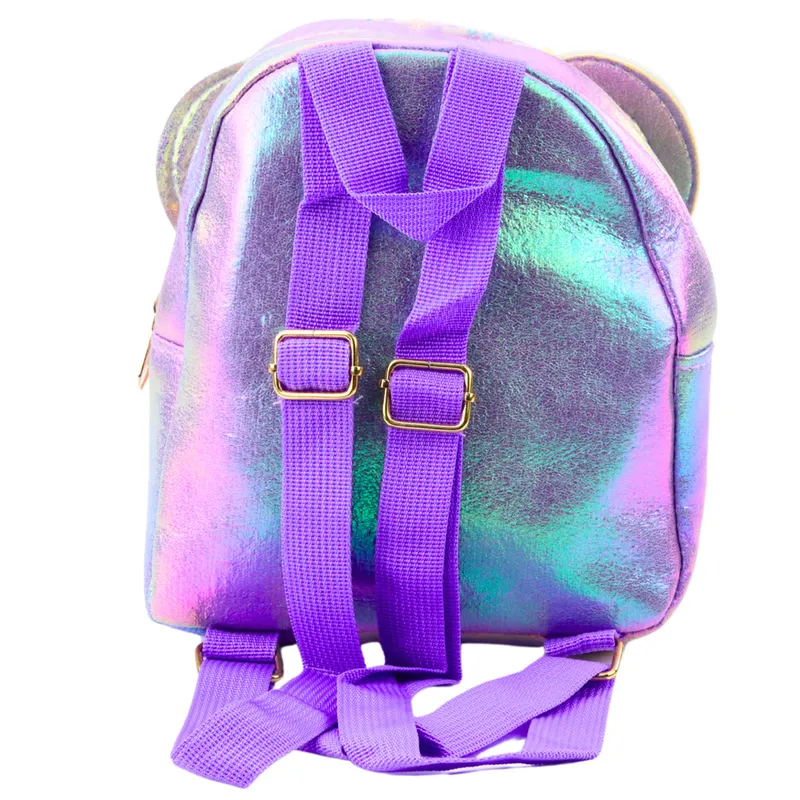 Plecak Dziecięcy Z Cekinami Myszka Uszy 22cm 3l - Fioletowy