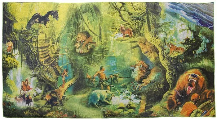 Mata Dywan Koc Na Podłogę Dżungla 108 cm X 58 cm