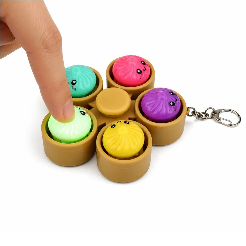 Brelok Pierożki W Koszyczku Świecące LED Dumpling Fidget Spinner 9,5 cm