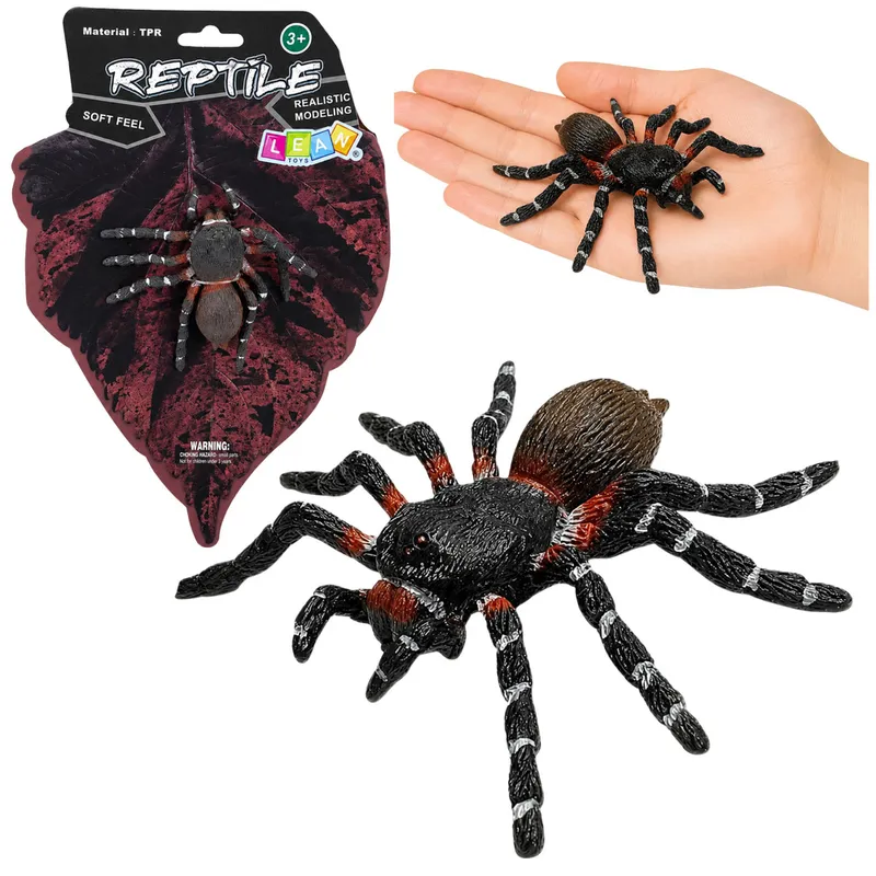 Pająk Tarantula Gumowa Figurka Rozciągliwa Realistyczna 10 cm - Czarny