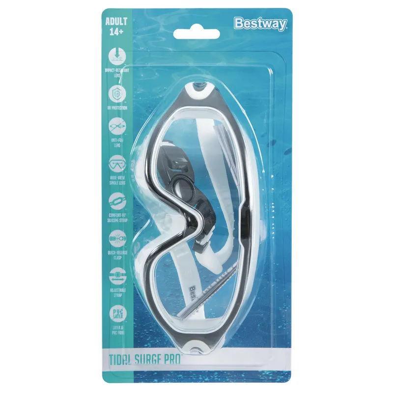 Okulary Do Pływania Regulowane BESTWAY 21194 - Czarno-Białe