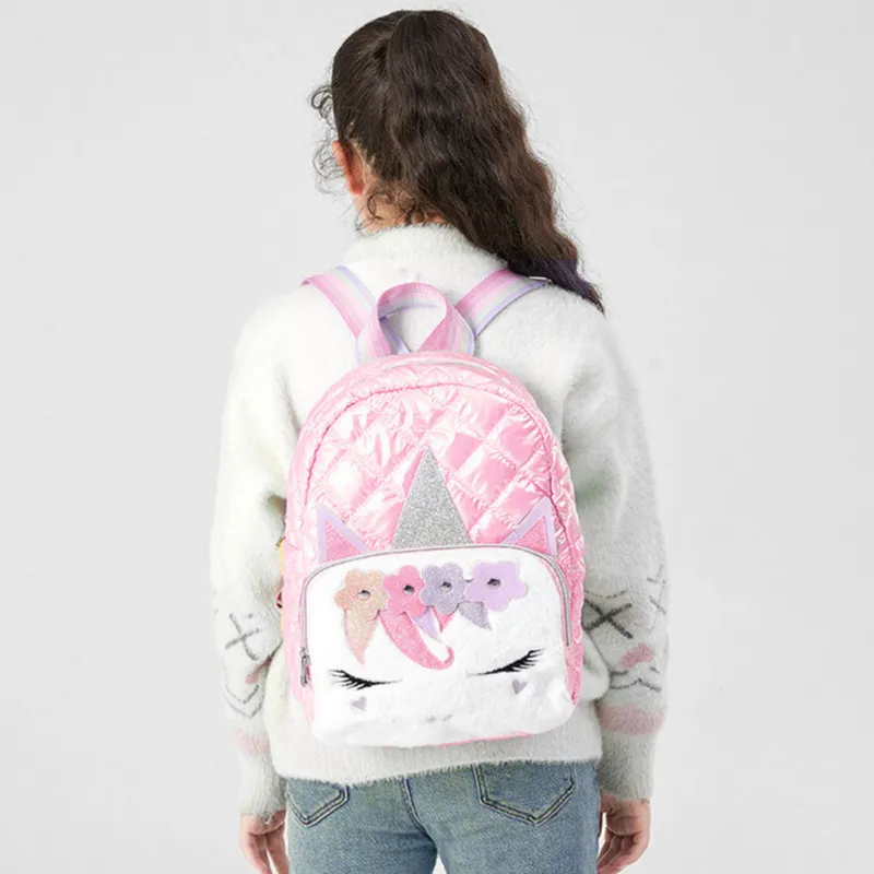 Plecak Dziecięcy Szkolny Pikowany Jednorożec 32cm - Różowy