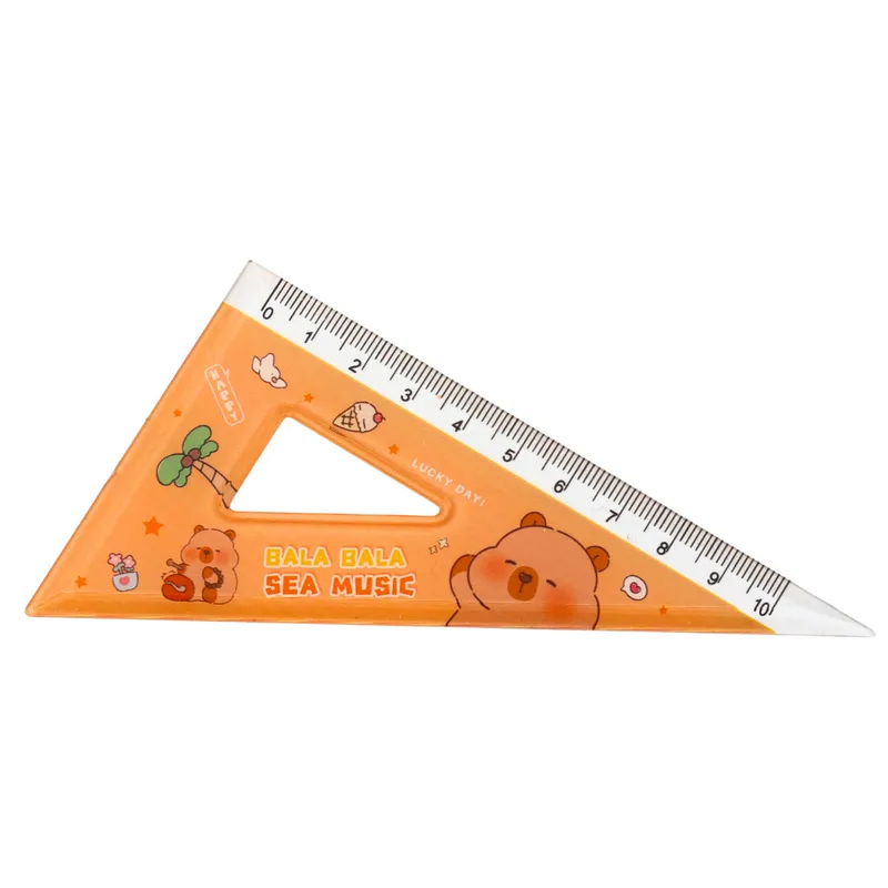 Zestaw Przybory Geometryczne Kapibara Linijka Kątomierz Ekierki 4el