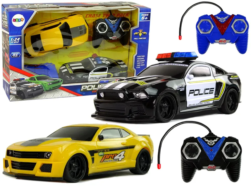 Autka R/C Pościg Policyjny Patrol Auto Sportowe Piloty - Żółte