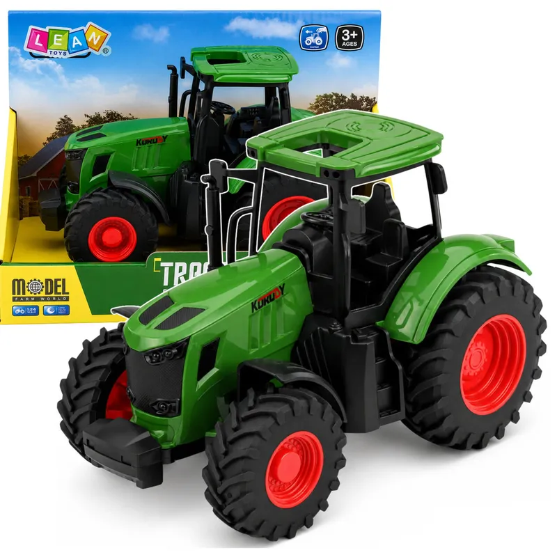 Traktor Rolniczy Farmerski Gospodarski Gumowe Koła 1:24 - Zielony