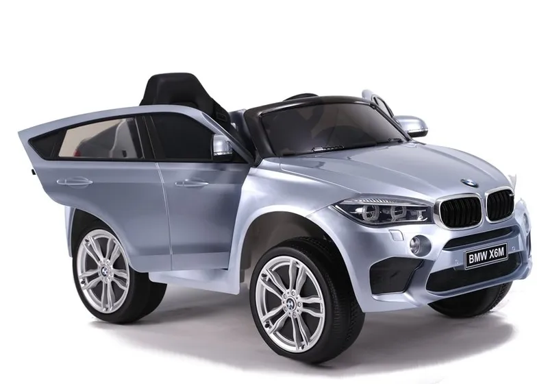 Auto Na Akumulator BMW X6 SUV Światła LED Pilot Lakierowany - Srebrny
