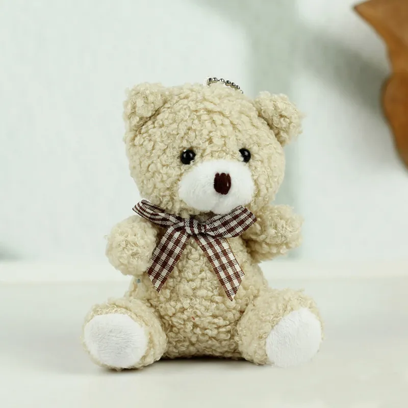 Miś Pluszowy Brelok Zawieszka Ozdoba 8cm - Beżowy