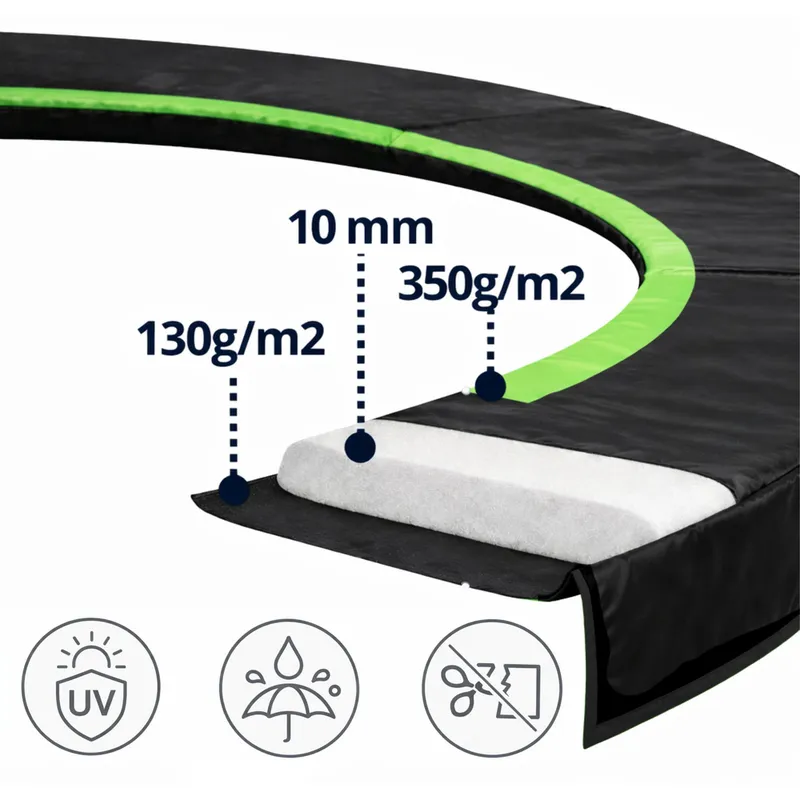 Osłona Sprężyn Do Trampoliny SPRING PAD 180-183CM 6ft - Czarna