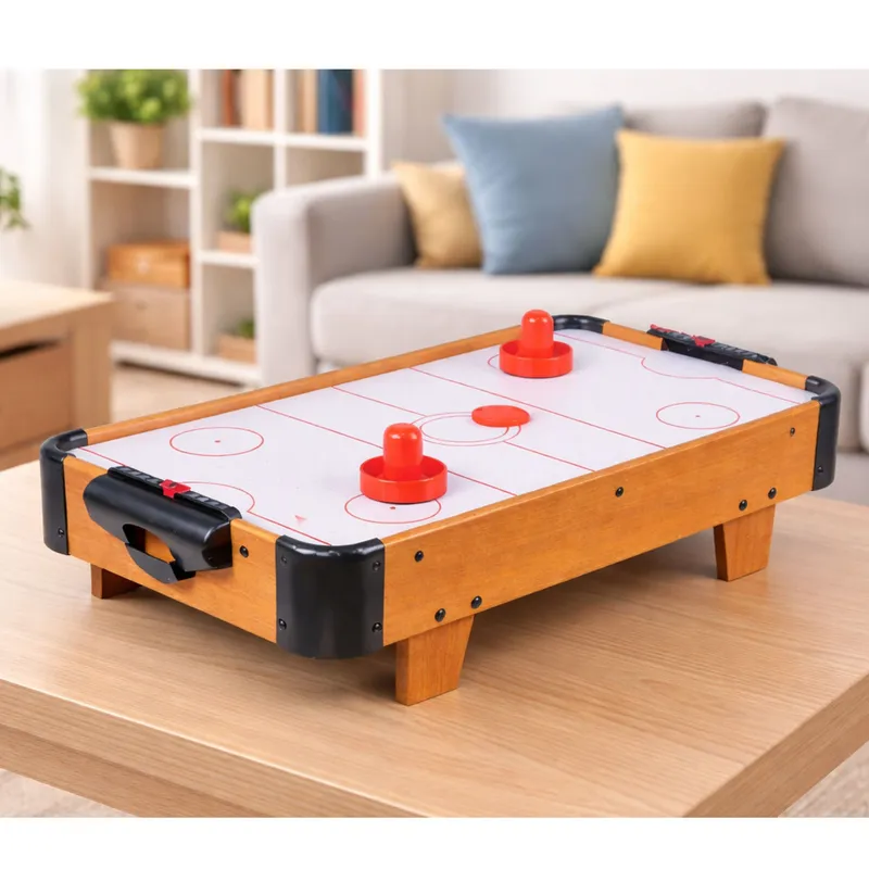 Mini Stół Air Hockey Stołowy Gra Zręcznościowa Dla Dzieci Drewniany