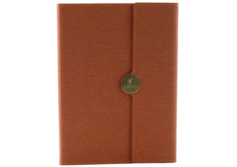 Notes Biurowy Na Magnes Notatnik A5 W Linie Z Obiciem - Brązowy