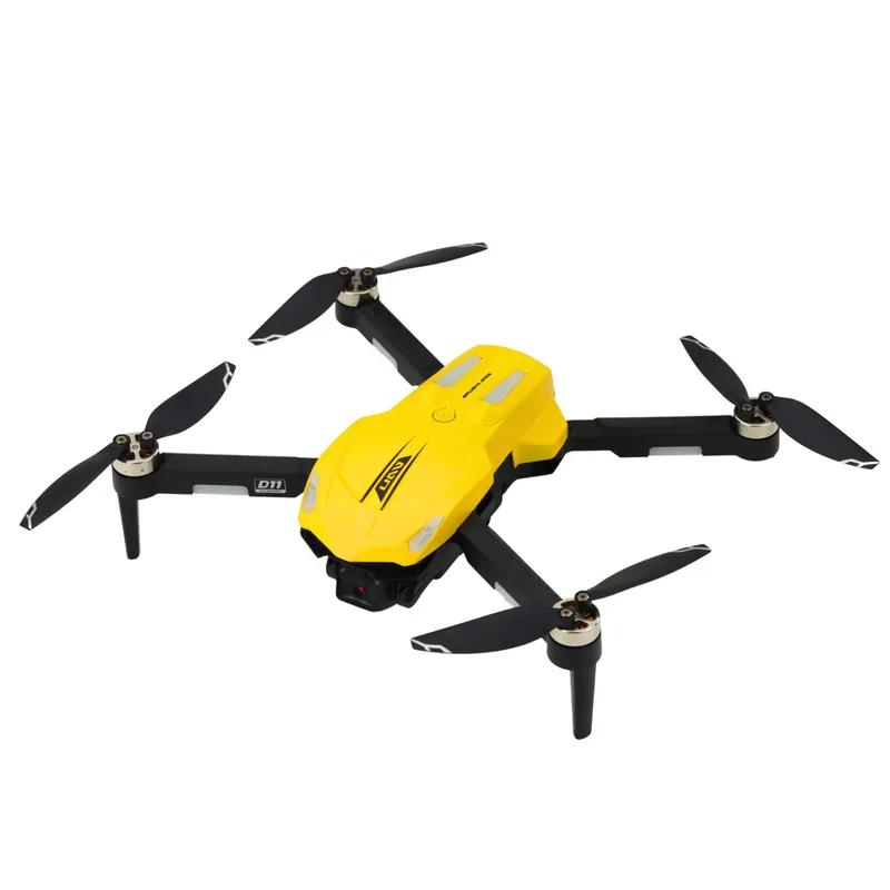 Dron D11 Zdalnie Sterowany Kamera HD WIFI Sterowanie Gestami Pilot - Żółty
