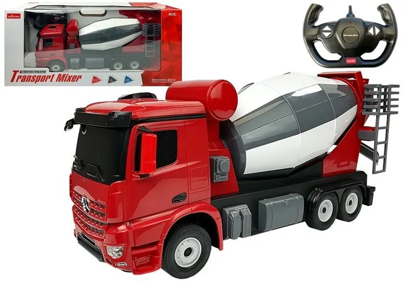 Auto R/C MERCEDES-Benz Arocs Rastar 1:14 Na Pilota - Czerwone