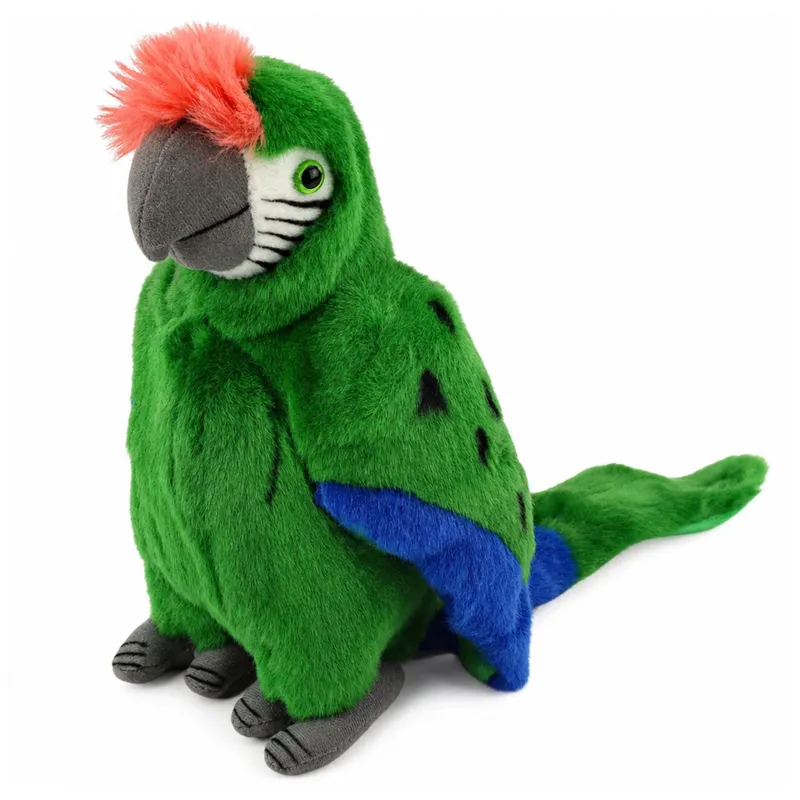 Pluszowa Papuga Ara Ptak Egzotyczny Maskotka Przytulanka 24 cm - Zielona