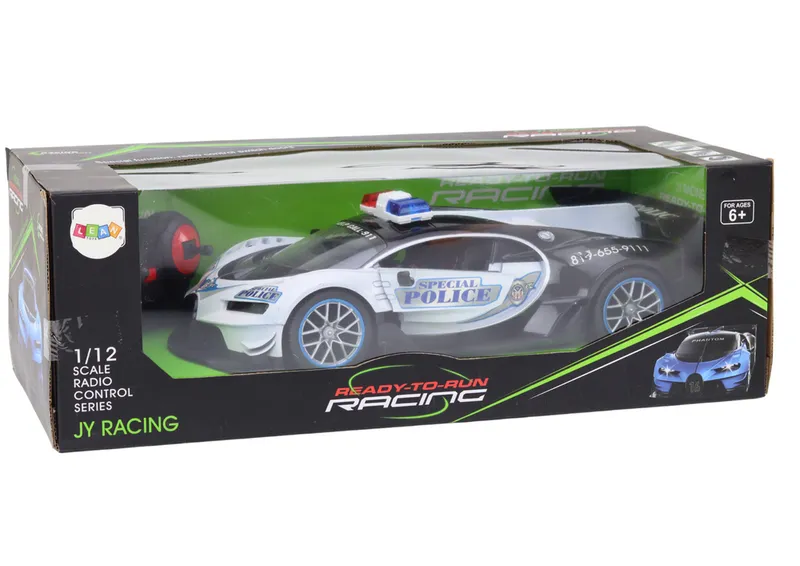 Auto Zdalnie Sterowane RC Policyjne W Skali 1:12 - Biały