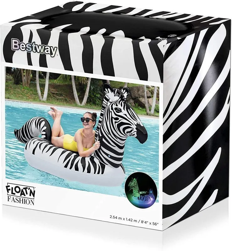 Dmuchany Materac Zebra LED 254 x 142 cm BESTWAY 41406