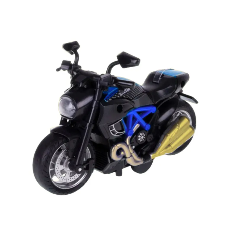Motocykl Do Składania Skręcania Metal 1:14 DIY - Niebieski