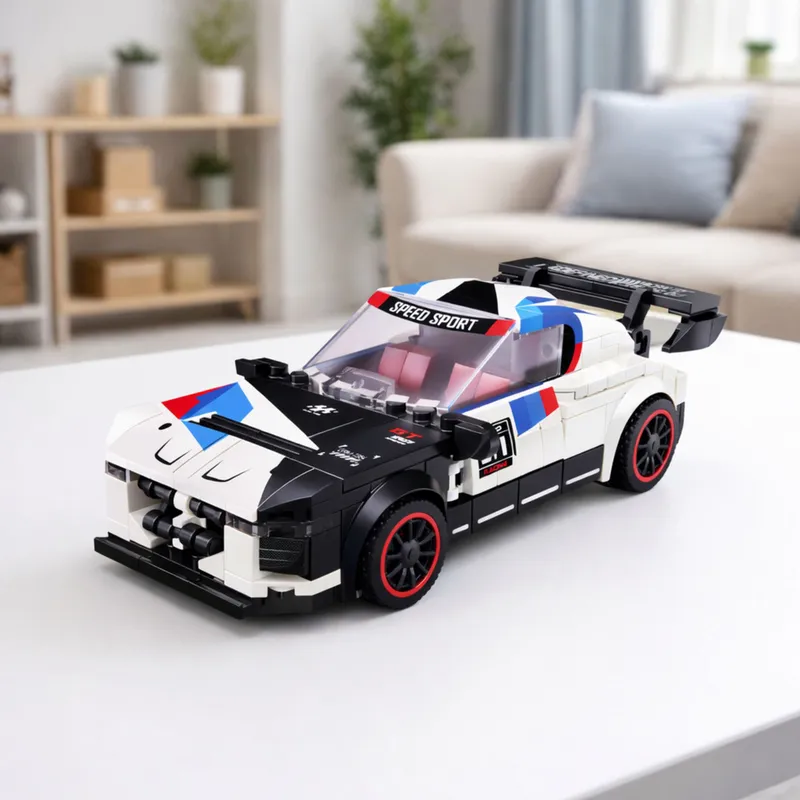 Klocki Konstrukcyjne Samochód Sportowy Robot 2w1 320 el - Biały