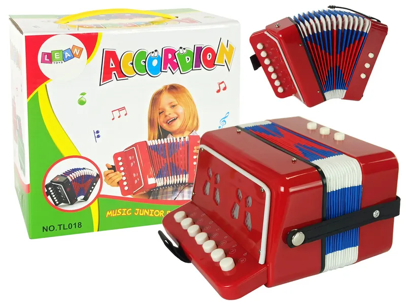 Akordeon Instrument Dla Małego Muzyka - Czerwony