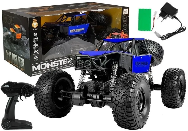 Auto Zdalnie Sterowane Monster Truck Na Resorach - Niebieski