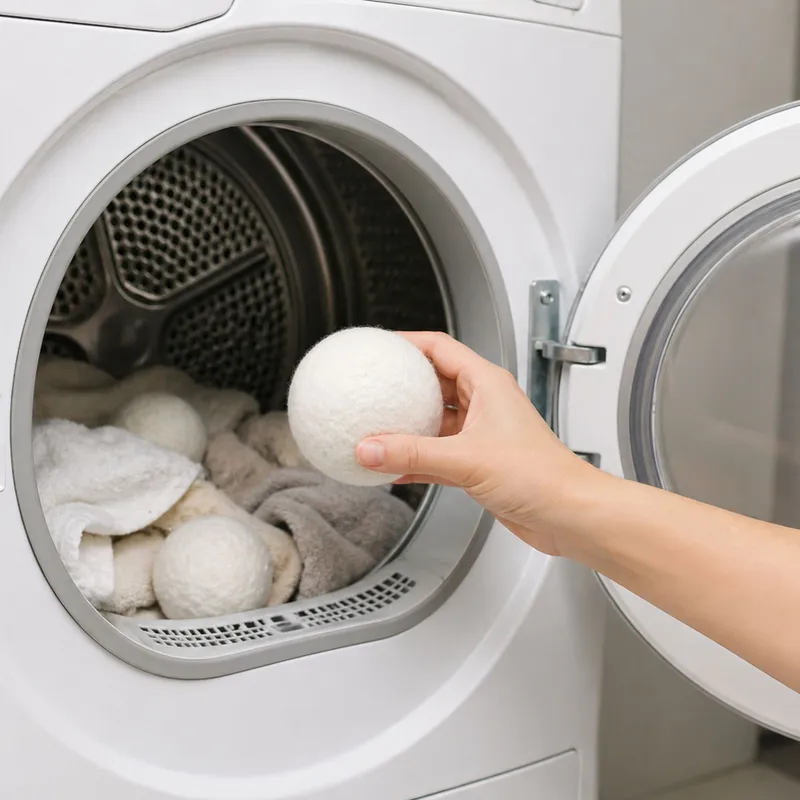 Naturalne Wełniane Kule Do Suszarki Bębnowej Hipoalergiczne 7cm 6szt - Białe