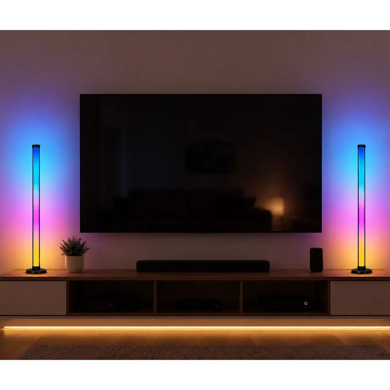 Lampy Podłogowe Smart Kolorowe Światła LED RGB Pilot Aplikacja 125cm 2 szt