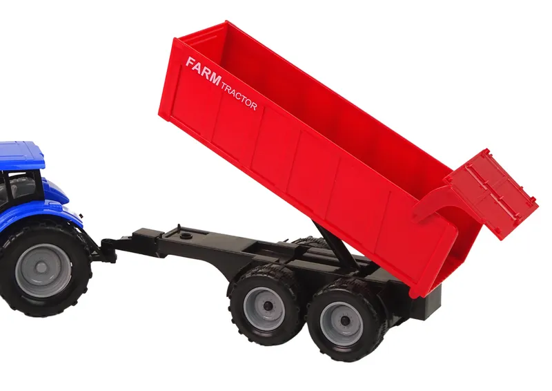 Traktor Z Przyczepą Pojazd Rolniczy Farma - Niebieski