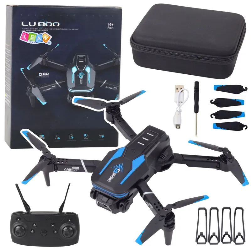 Dron Zdalnie Sterowany LU800 Kamera Światła LED - Niebieski