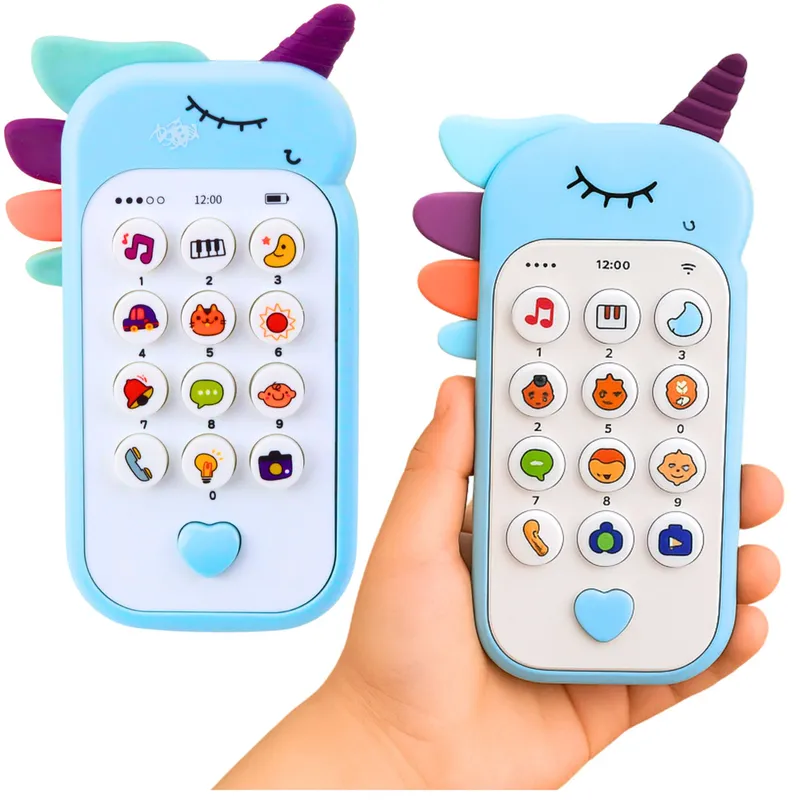Dziecięcy Telefon Edukacyjny Światła Dźwięki Melodie - Niebieski