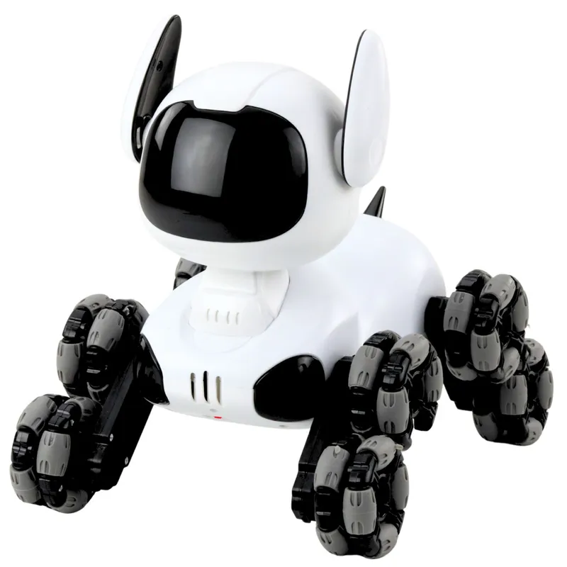 Robot Pies TOOBY Zdalnie Sterowany RC 360° Światła Dźwięki - Biało-Czarny