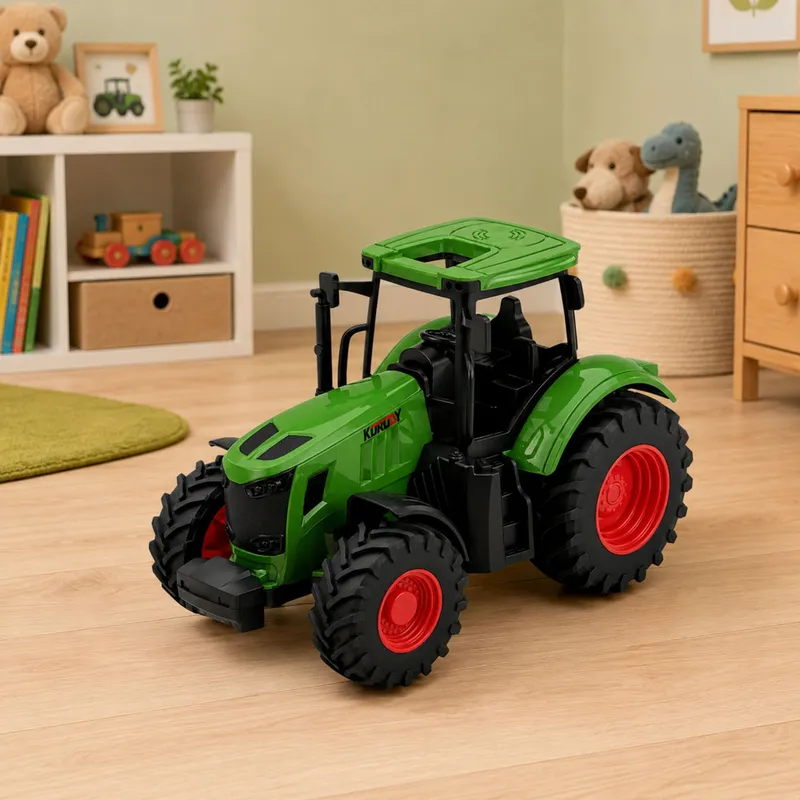 Traktor Rolniczy Farmerski Gospodarski Gumowe Koła 1:24 - Zielony