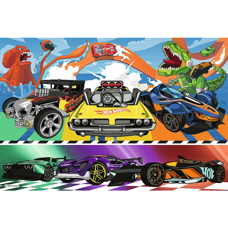 Puzzle - 100 - Pędzące Samochody - Hot Wheels - TREFL 16466