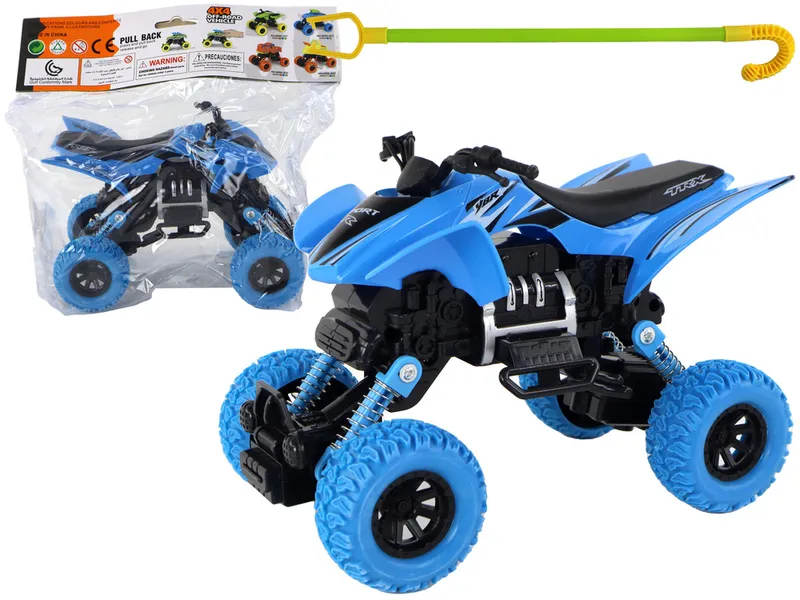Pojazd Terenowy Pchacz Quad XC Gumowe Koła - Niebieski