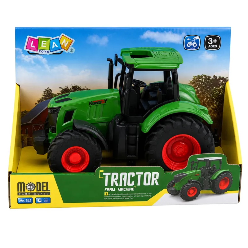 Traktor Rolniczy Farmerski Gospodarski Gumowe Koła 1:24 - Zielony
