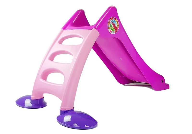 Zjeżdżalnia Ogrodowa Dla Dzieci 3-STOPNIOWA Drabinka 130cm 424 - Różowa