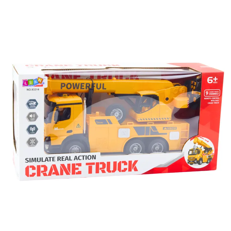 Dźwig Z Hakiem Zdalnie Sterowany RC 2.4G 9CH - Żółty