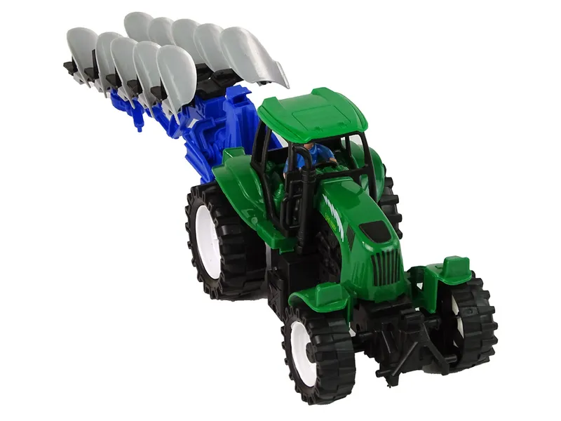 Traktor Z Pługiem Farma - Zielony