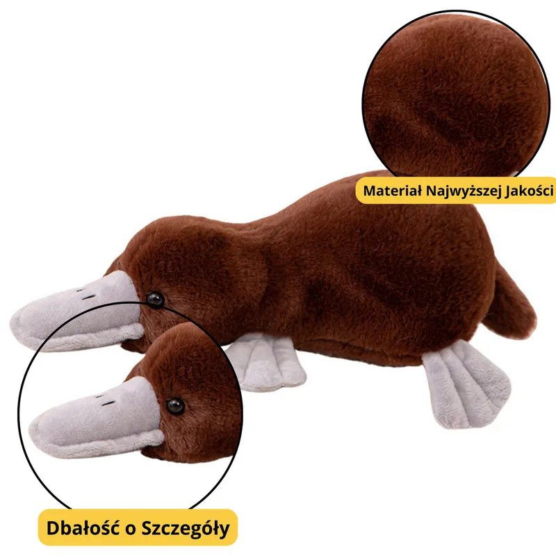 Maskotka Pluszowa Przytulanka Dziobak 32cm - Brązowy