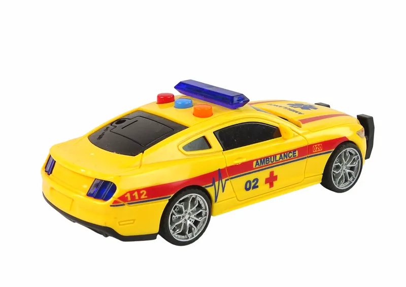 Sportowe Auto Ambulans Światła Dźwięk Napęd - Żółty