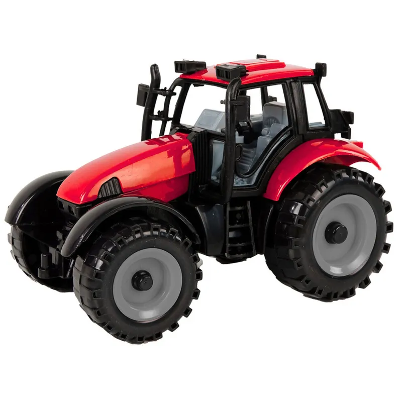 Mały Traktor Rolniczy Farmerski Otwierana Maska 13 cm - Czerwony