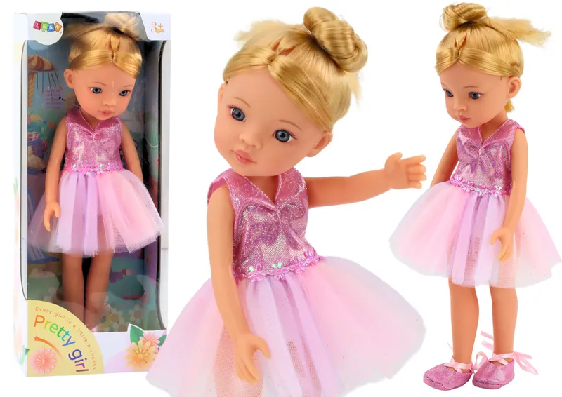 Lalka Baletnica Laleczka Balerina Sukienka 33cm - Różowa
