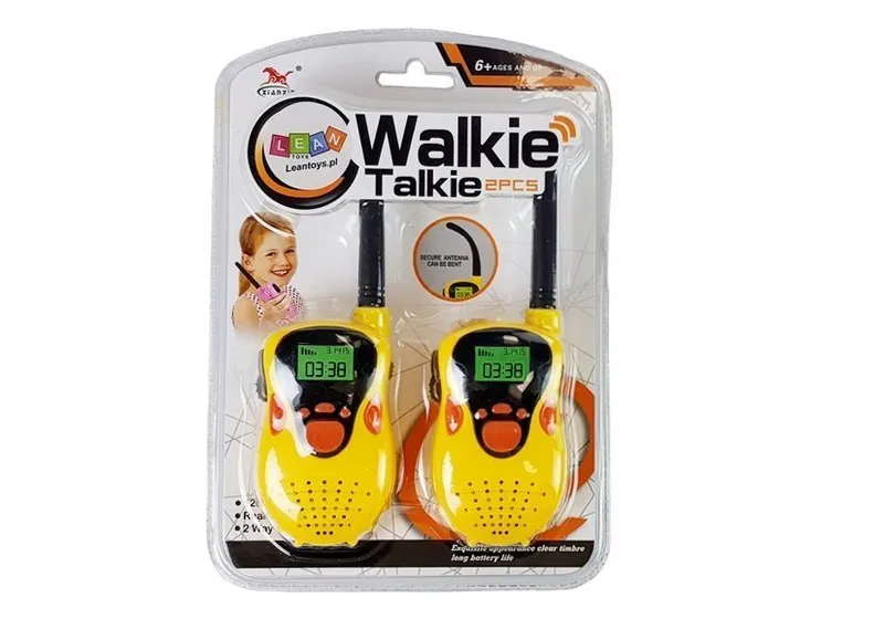 Walkie Talkie Krótkofalówki Zasięg 100 m Dla Dzieci - Żółte