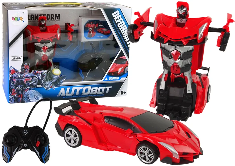 Auto Robot 2w1 Pilot R/C Zdalnie Sterowane - Czerwony